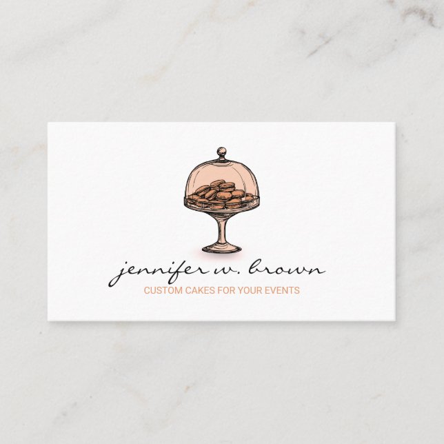 Rustic Bakery Retro Sweets Pastry Macaroon Business Card (Front)
