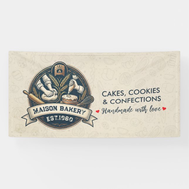 Rustic Bakery Store Pastry Dessert Sweet Cake Shop Banner (Horizontal)