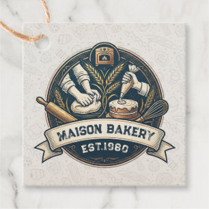 Rustic Bakery Store Pastry Dessert Sweet Cake Shop Favour Tags