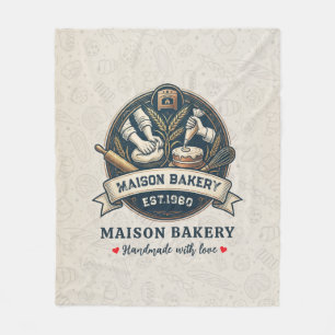 Rustic Bakery Store Pastry Dessert Sweet Cake Shop Fleece Blanket
