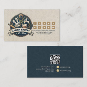Rustic Bakery Store Pastry Dessert Sweet Cake Shop Loyalty Card