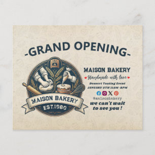 Rustic Bakery Store Pastry Desserts Grand Opening Flyer