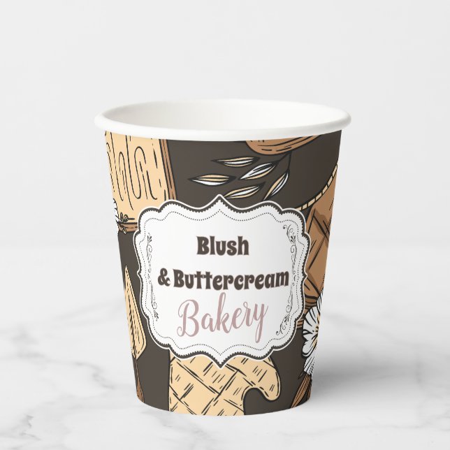 Rustic Baking Business Paper Cups (Front)
