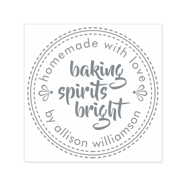 Rustic Baking Spirits Bright Christmas Grey Self-inking Stamp (Design)
