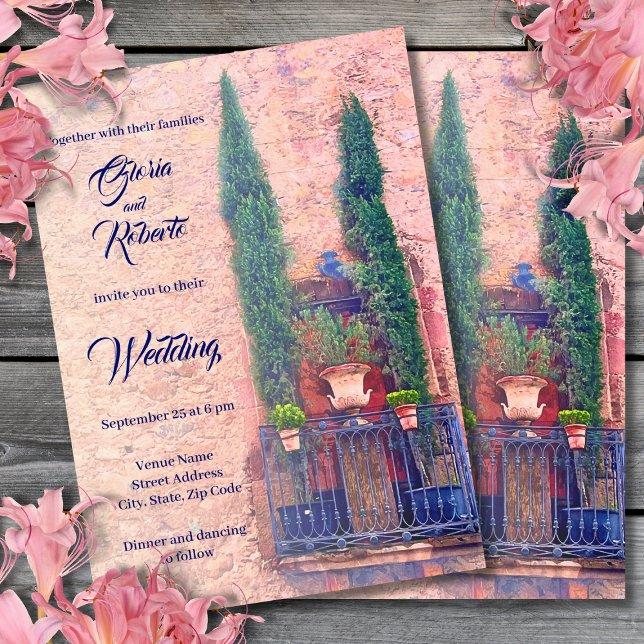 Rustic Balcony & Plants Mexican Wedding Invitation (Creator Uploaded)