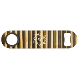 Rustic Bamboo Monogram Vertical Lines Pattern