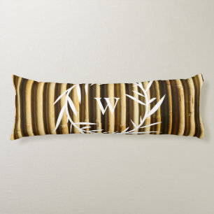 Rustic Bamboo Monogram Vertical Lines Pattern  Body Cushion