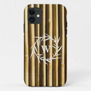 Rustic Bamboo Monogram Vertical Lines Pattern Case-Mate iPhone Case