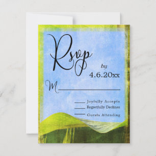 Rustic Banana Leaf Boho Destination Wedding RSVP Card