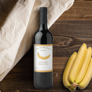 Rustic Banana Wine Bottle Label Sticker
