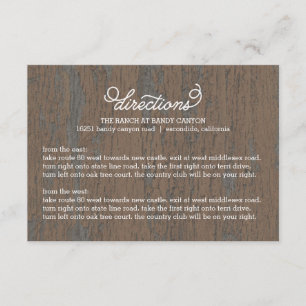 Rustic Bark Directions Card