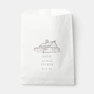 Rustic Barn Amethyst Grey Fall Wedding Favour Bags