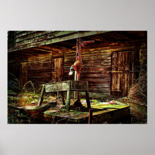 Rustic Barn and Water Pump Poster