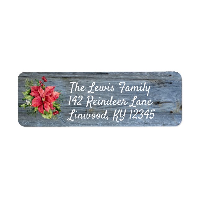 Rustic Barn Board and Poinsettia (Front)
