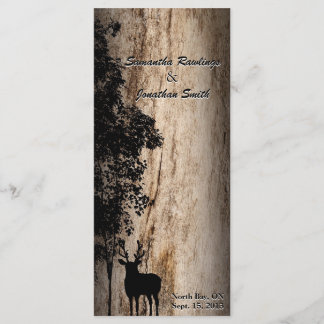 Rustic Barn Board Deer & Tree Wedding Program Programme