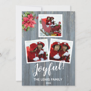 Rustic Barn Board Personalised With 3 Photos Card