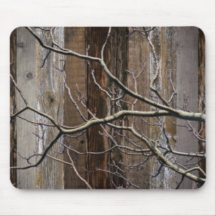 Rustic Barn Board Vintage Wood Tree Branch Mouse Pad