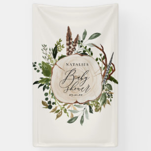 Rustic barn botanical stylish baby shower banner