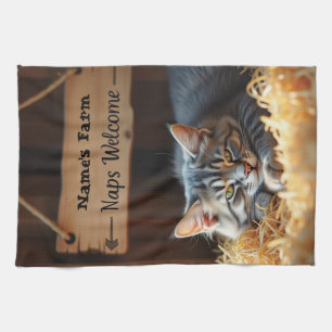 Rustic Barn Cat Farmhouse Kitchen Towel