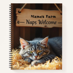 Rustic Barn Cat Farmhouse Notebook