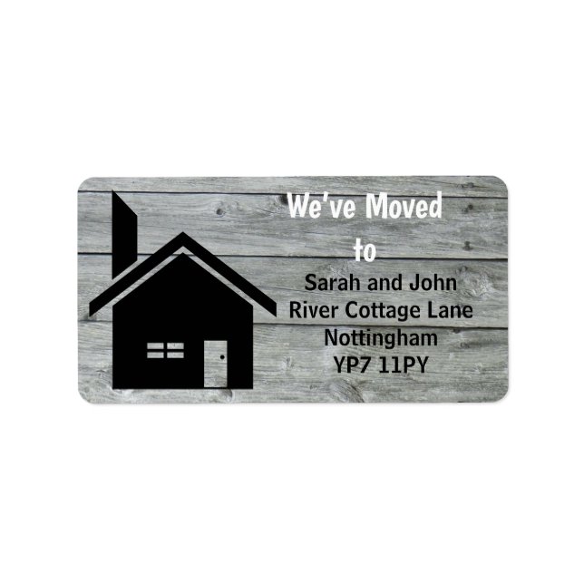 Rustic Barn Chimney We Have Moved Address Labels (Front)