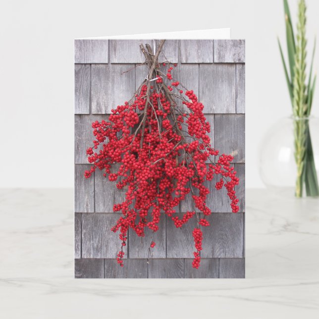 Rustic Barn Christmas Holiday Greeting Card (Front)