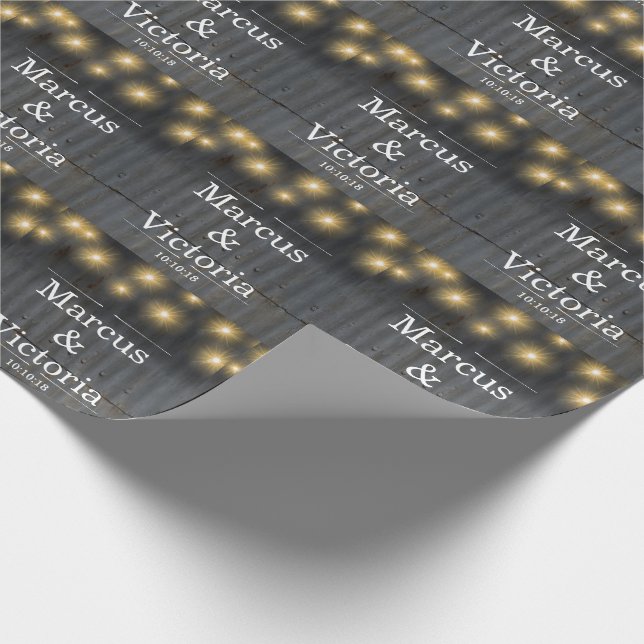 Rustic Barn Corrugated Iron Wedding Wrapping Paper (Corner)