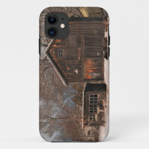 Rustic Barn & Cottage Vintage Snow Scene Case-Mate iPhone Case