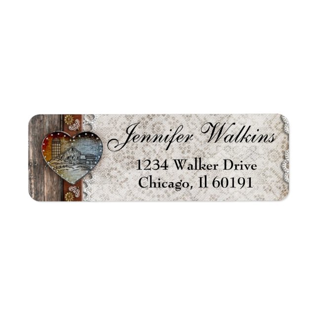 Rustic Barn Country Wedding  Address Labels (Front)