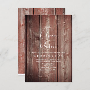 Rustic Barn Door textured Wedding Card