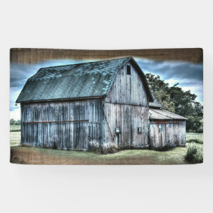 Rustic Barn Farm Truck Tractor Rooster Hen  Banner