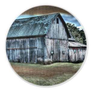 Rustic Barn Farm Truck Tractor Rooster Hen  Ceramic Knob
