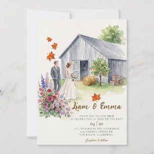 Rustic Barn Farm Wedding Invitation