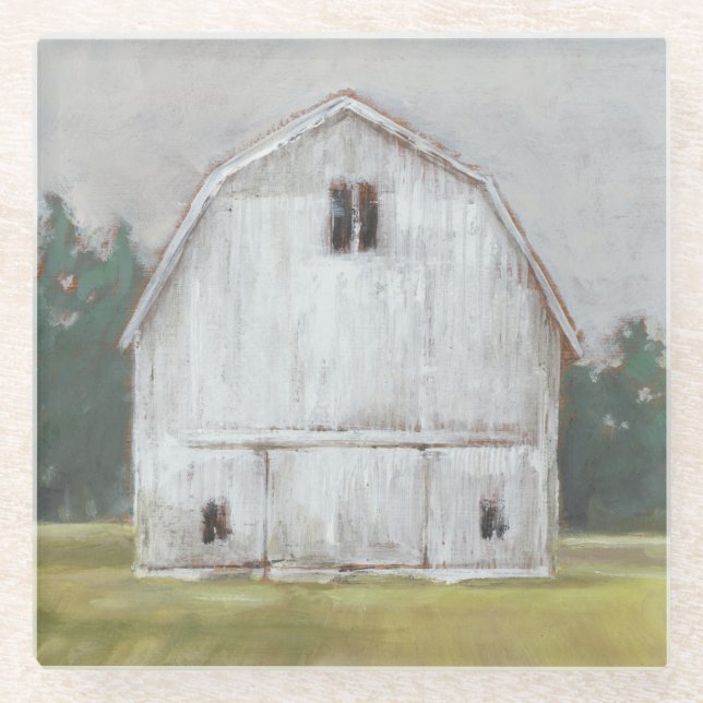 Rustic Barn Glass Coaster (Front)