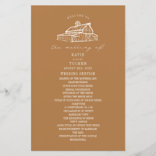Rustic Barn Goldenrod Farm Wedding Program
