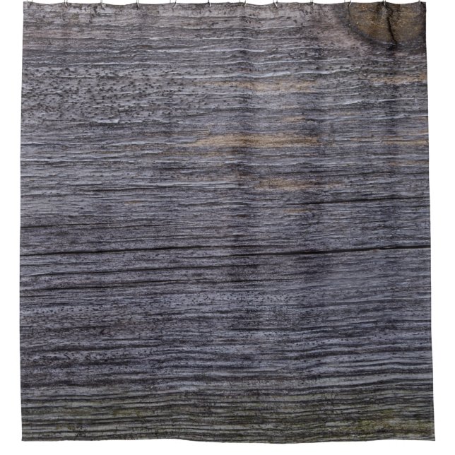 Rustic Barn Grey Farmhouse Wood Grain Shower Curtain (Front)
