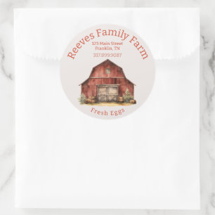 Rustic Barn Homestead Egg Label Sticker