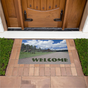 Rustic Barn Scenery Photograph Template Doormat