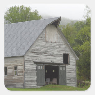 Rustic Barn- Vermont Square Sticker