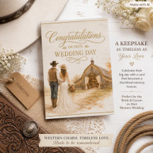 Rustic Barn Wedding Congratulations Greeting