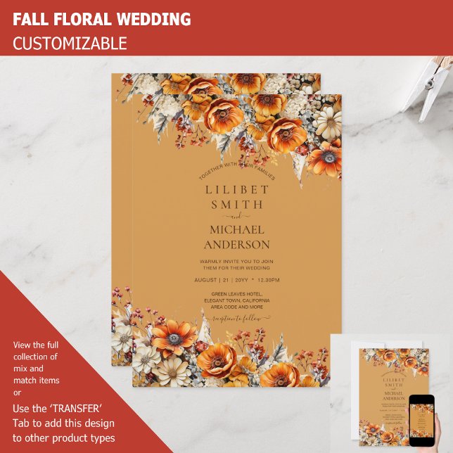 Rustic Barn Wedding | Fall Autumn Burnt Orange Invitation (Creator Uploaded)