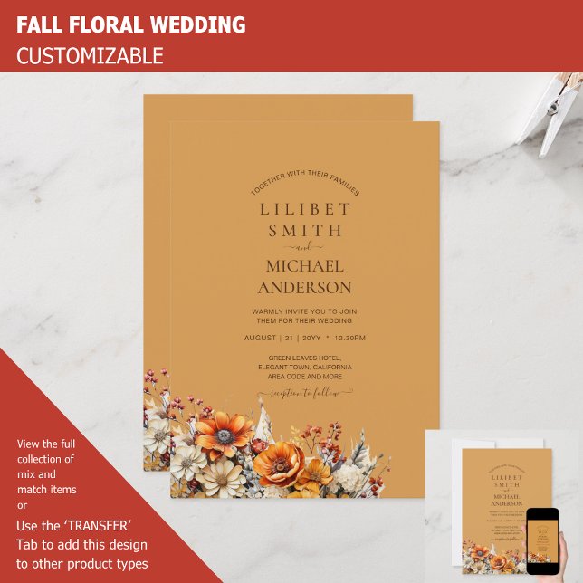 Rustic Barn Wedding | Fall Autumn Burnt Orange Invitation (Creator Uploaded)
