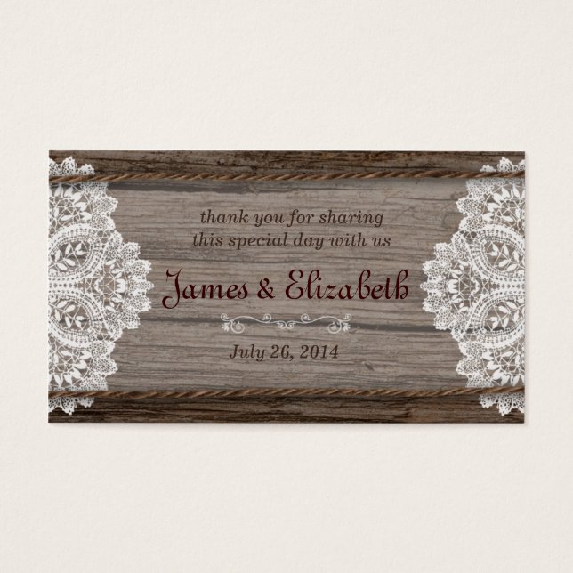 Rustic Barn Wedding Favour Tag (Front)