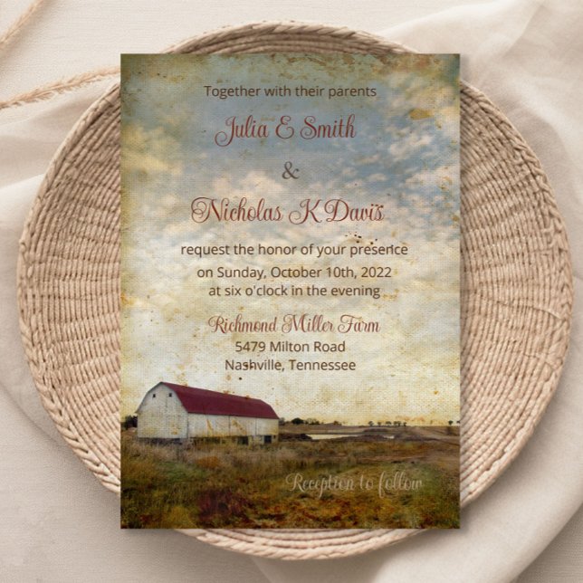 Rustic Barn Wedding Invitation (Creator Uploaded)