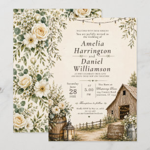 Rustic Barn Wedding Invitation