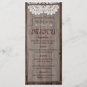 Rustic Barn Wedding Menu