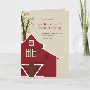 Rustic Barn Wedding Program Card