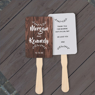 Rustic Barn Wedding Thank You Hand Fan