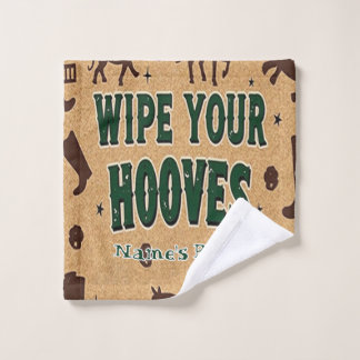 Rustic Barn Welcome with Custom Name Bath Towel Set