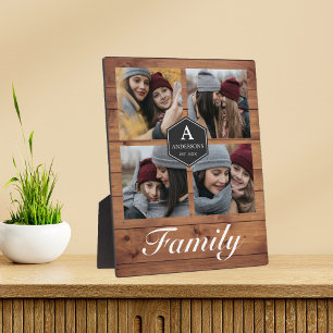 Rustic Barn Wood 4 Pictures Family Photo Collage Plaque
